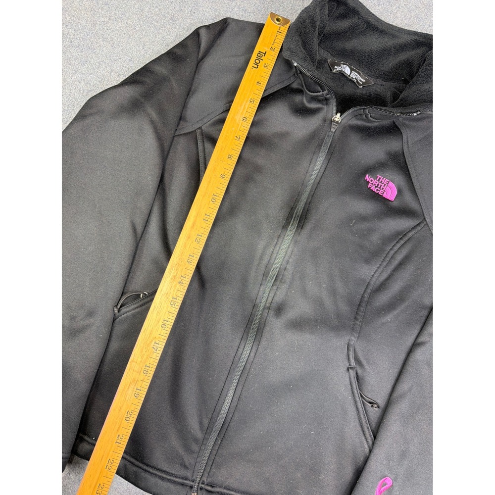 The North Face Jacket Womens Medium Black Pink Logo Breast Cancer Awareness Zip - Picture 3 of 10